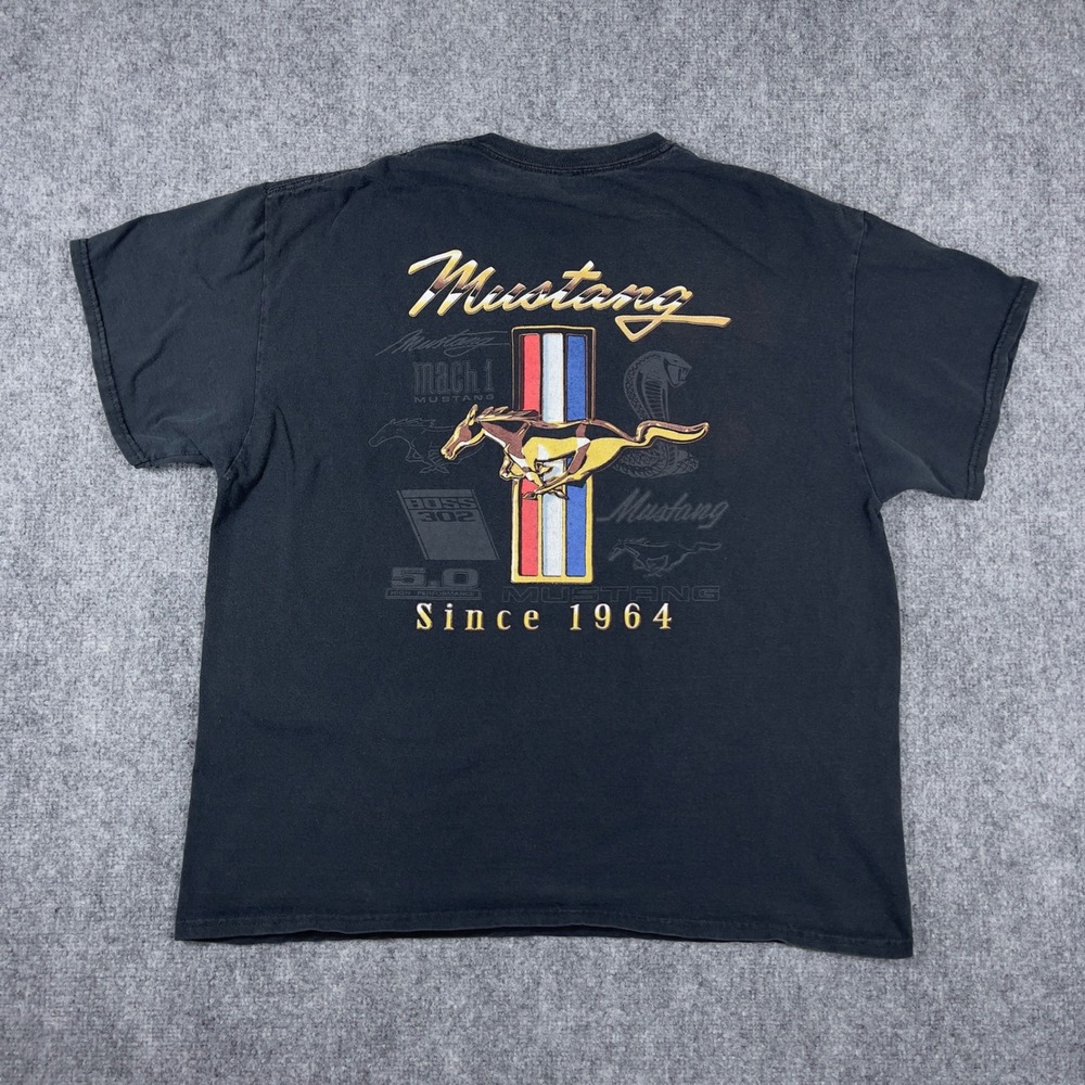 Ford Mustang T-Shirt Mens XL Black Graphic Tee Since 1964 Car Muscle Racing